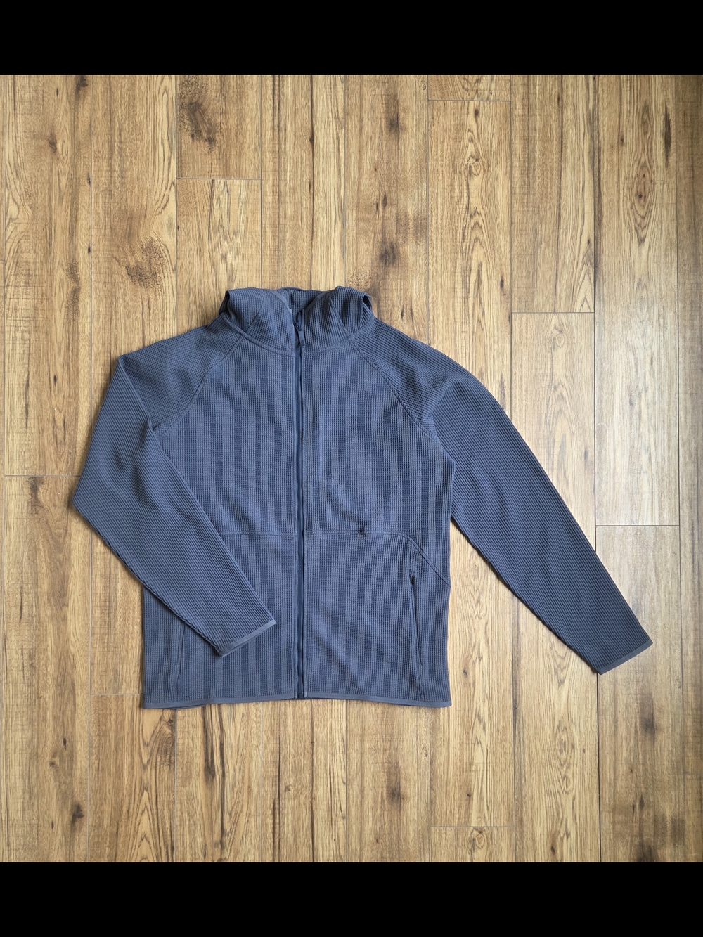 Western Rise Men's Blue Gray Full-Zip Waffle Hoodie Size XL